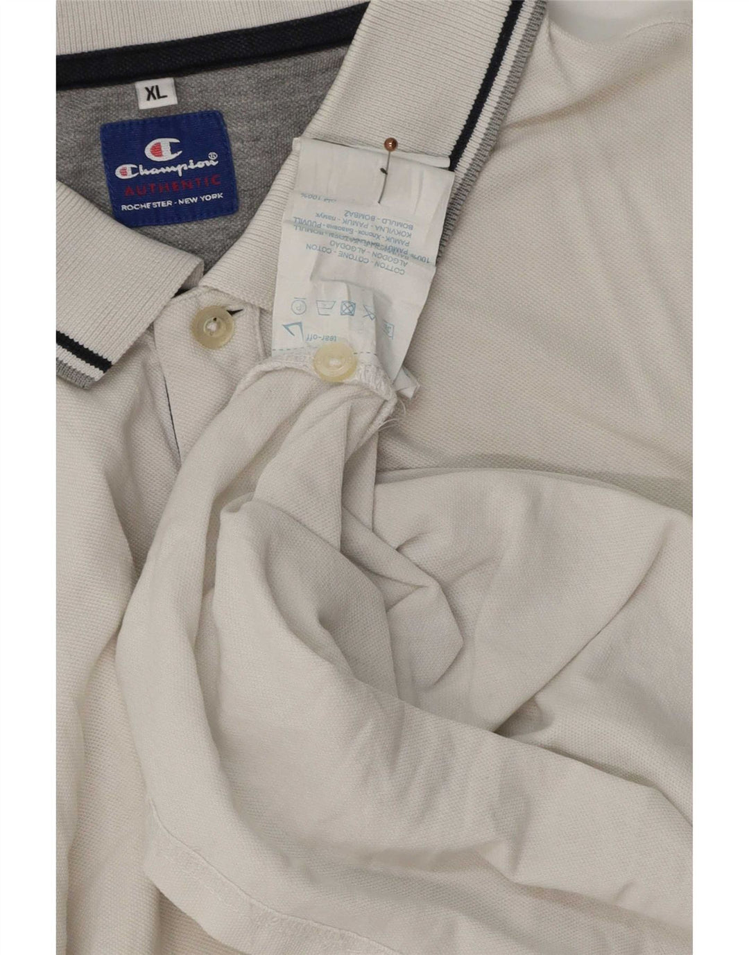 Męska koszulka polo Champion XL w białe paski, bawełniana