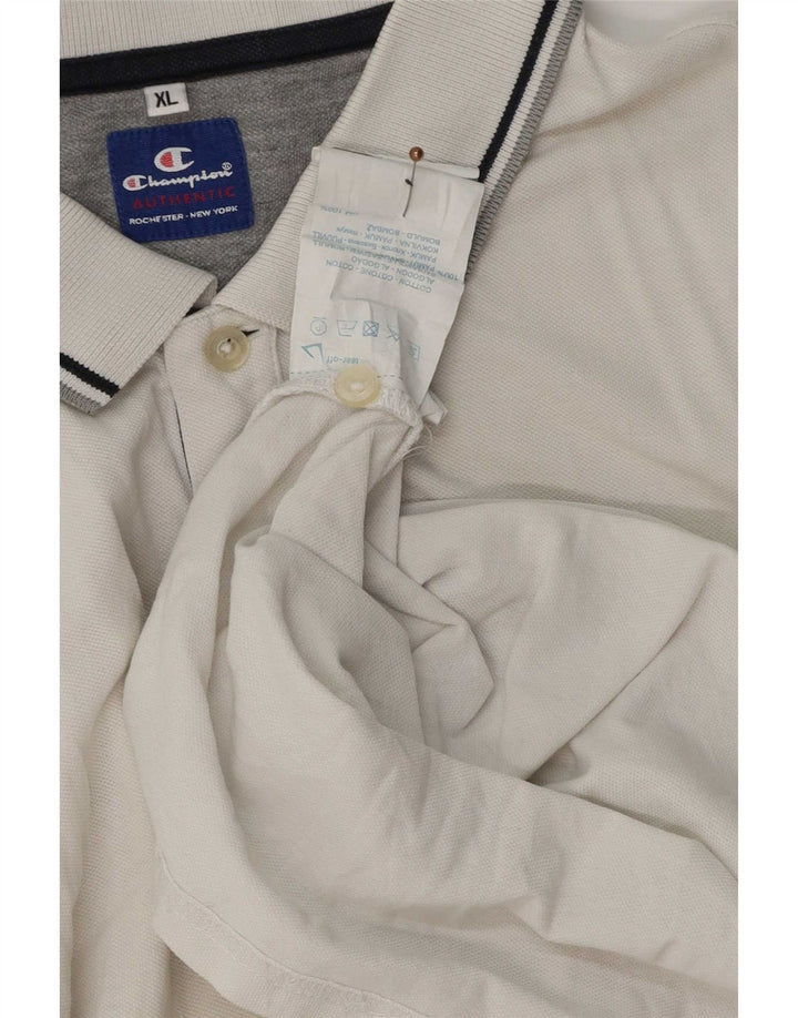 Męska koszulka polo Champion XL w białe paski, bawełniana