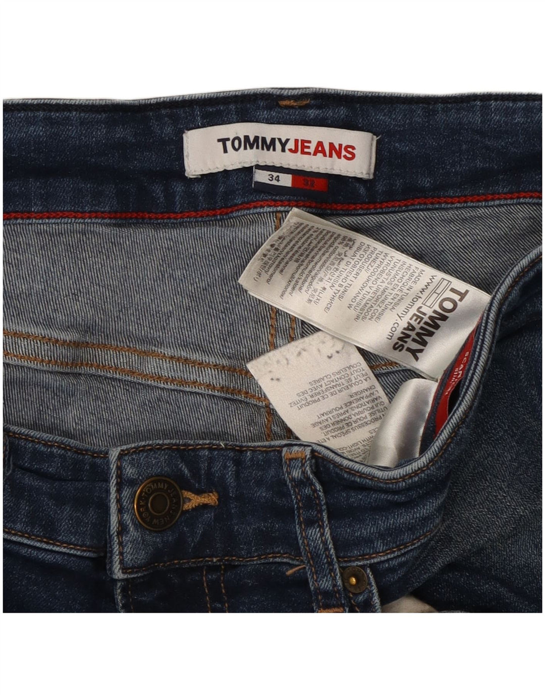 Męskie jeansy slim fit TOMMY HILFIGER W34 L32 Niebieskie, bawełniane