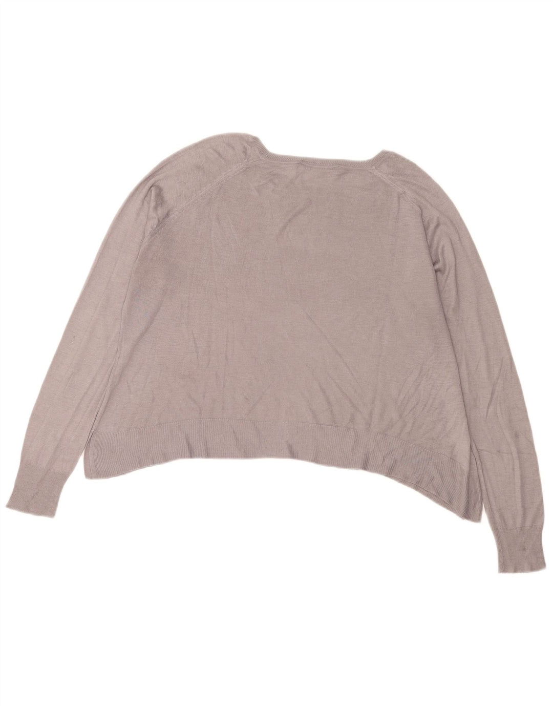 Damski sweter ZARA Crop Oversize z dekoltem w łódkę UK 14 Średni szary