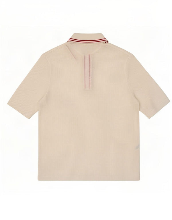 Męska koszulka polo w stylu vintage, mała, biała