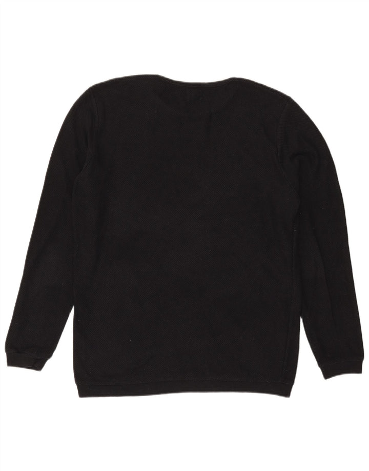 Męski sweter z okrągłym dekoltem Zara XL, czarny poliester