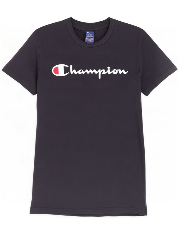 Męski T-shirt Champion z grafiką, mały, czarny, bawełniany