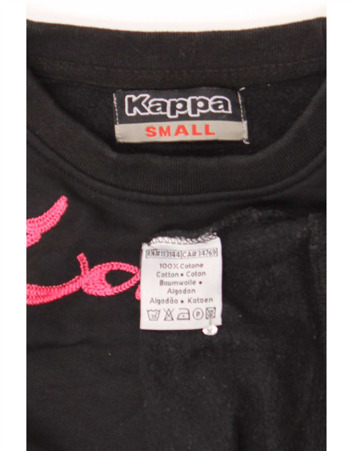 Męska bluza z grafiką Kappa, mała czarna, bawełniana