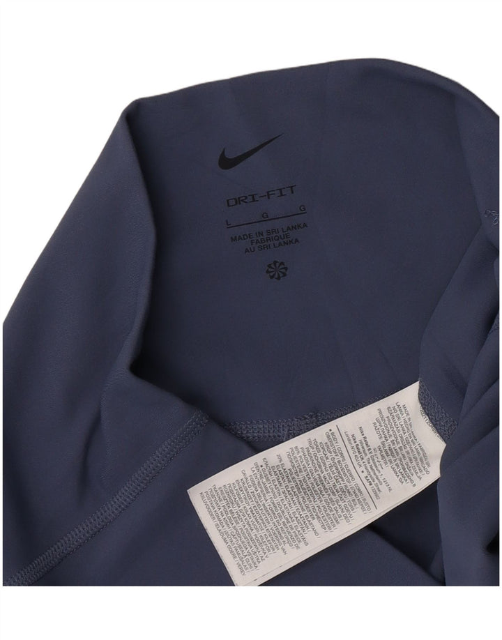 Damskie legginsy Nike Dri Fit UK 14, duże, granatowe, poliestrowe