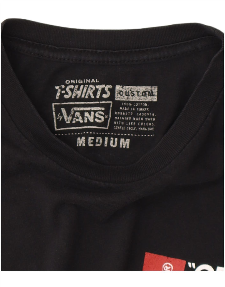 Męski T-shirt z grafiką Vans, średni czarny, bawełniany