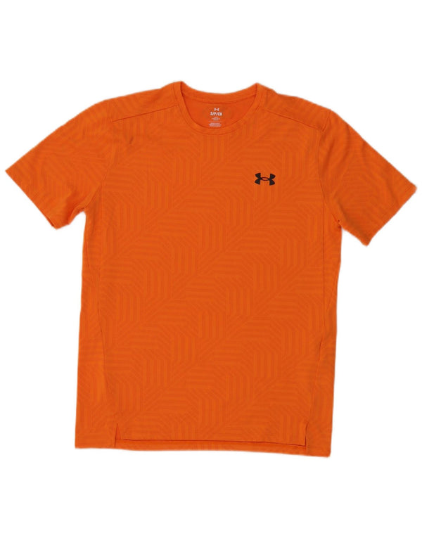 Under Armour Męski T-shirt Top Mały, pomarańczowy, geometryczny poliester