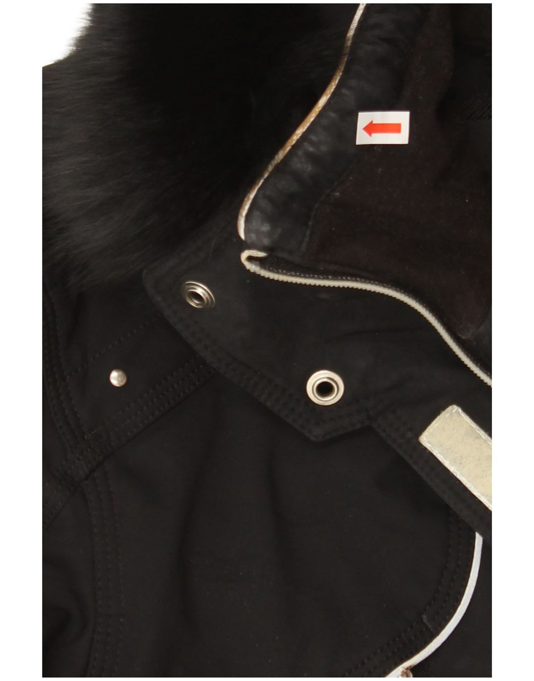 Damska kurtka wiatrówka z kapturem WEST SCOUT UK 14, duża, czarna, nylonowa