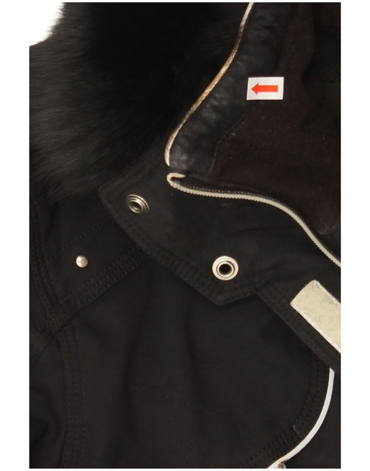 Damska kurtka wiatrówka z kapturem WEST SCOUT UK 14, duża, czarna, nylonowa