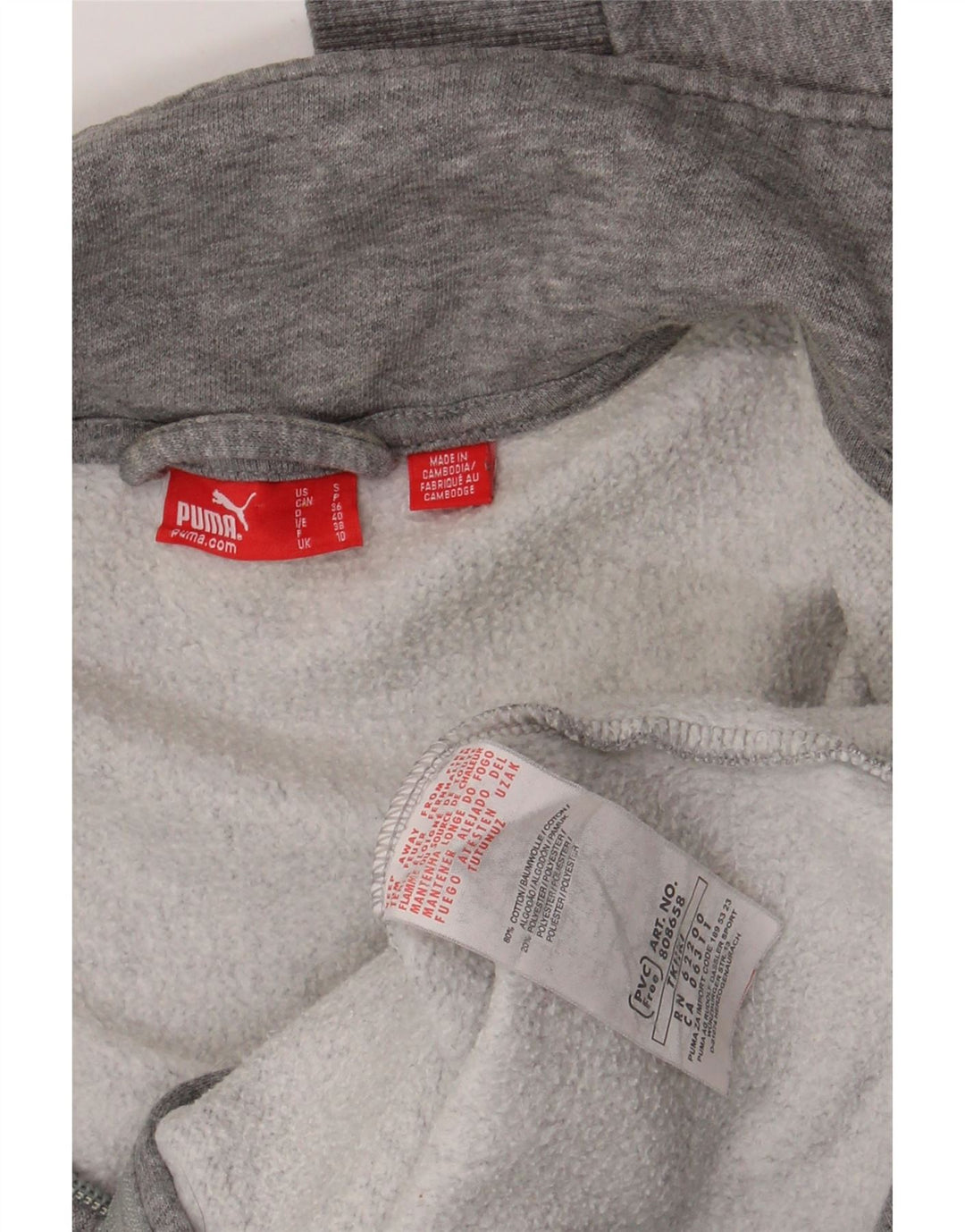 Damska kurtka dresowa Puma UK 10, mała, szara bawełna