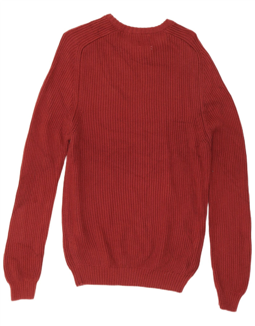 Męski sweter Zara z dekoltem w łódkę, średni bordowy bawełniany