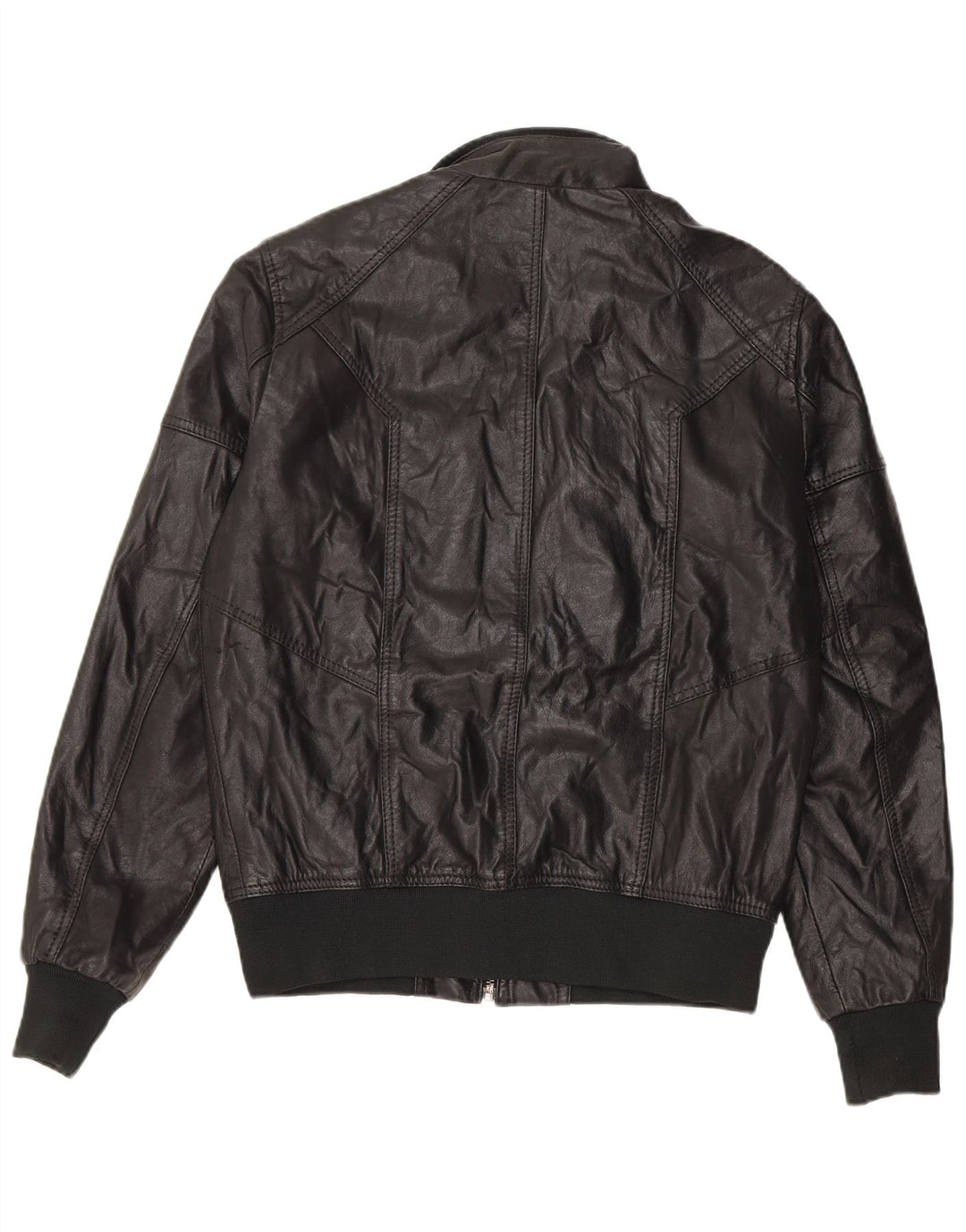 Męska skórzana kurtka bomber Jack & Jones UK 36, mała czarna skóra