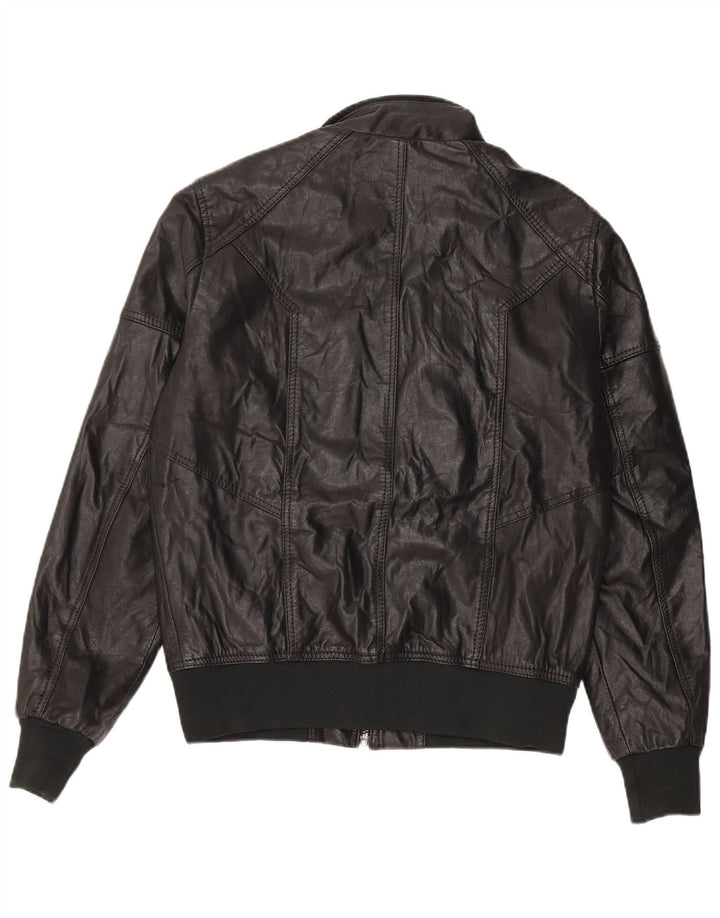 Męska skórzana kurtka bomber Jack & Jones UK 36, mała czarna skóra