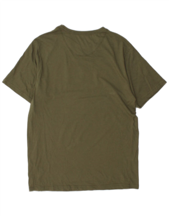Męski T-shirt z grafiką Ellesse, duży, bawełniany khaki