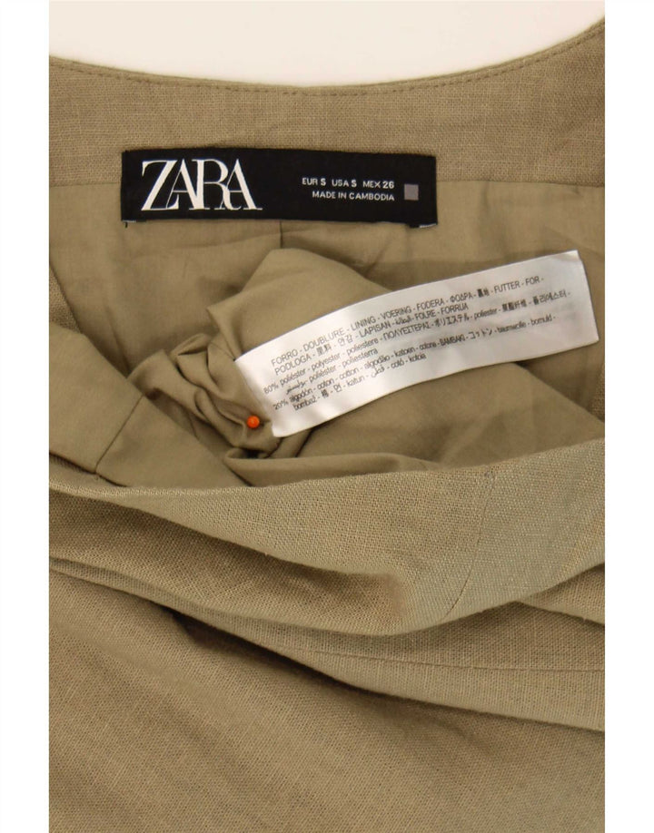 Damska kamizelka Zara UK 10, mała, khaki, poliester