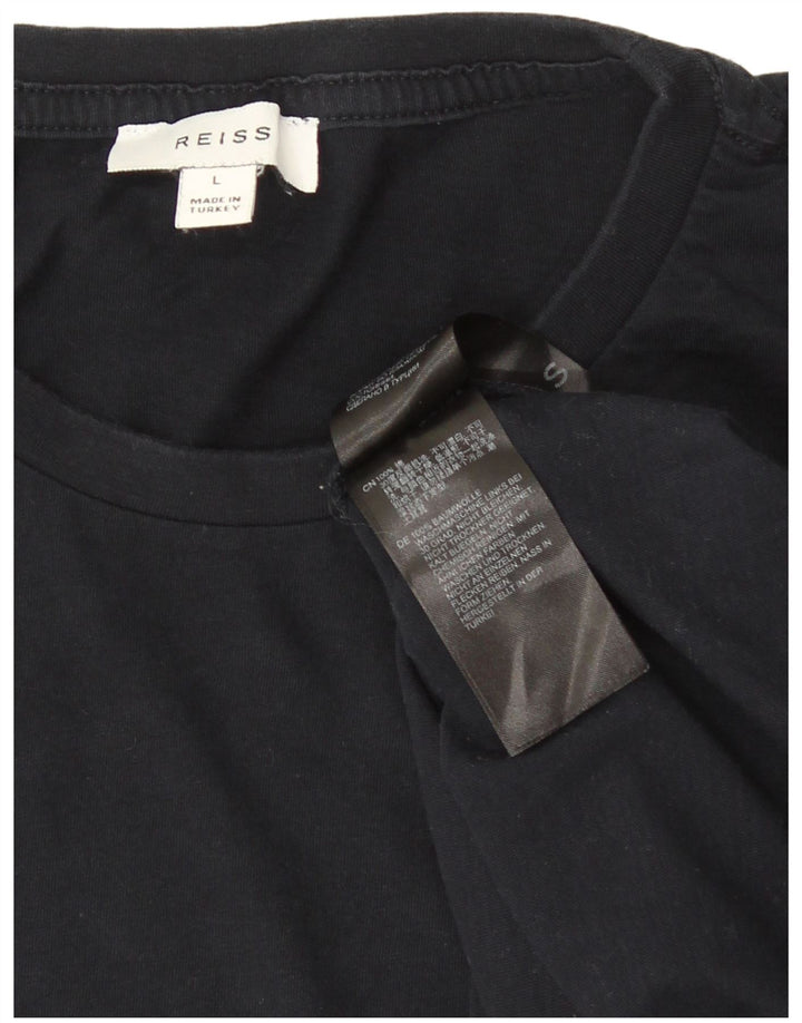 T-shirt męski Reiss, duży, granatowy, bawełniany