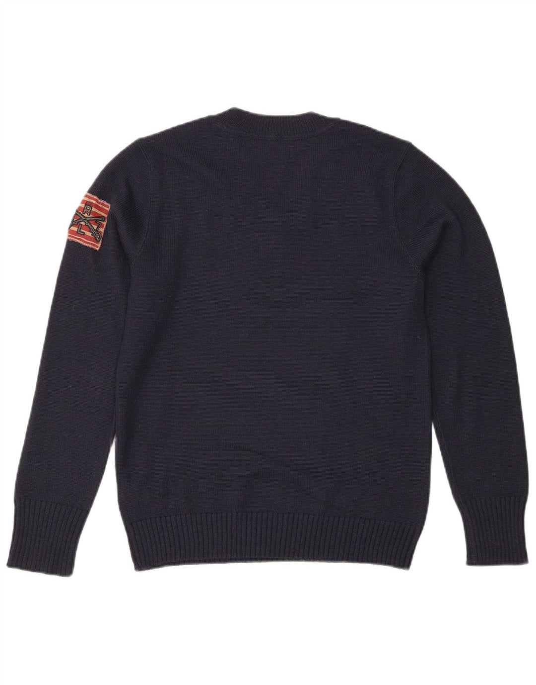 Ralph Lauren Męski sweter z dekoltem w kształcie litery V, średni granatowy akryl