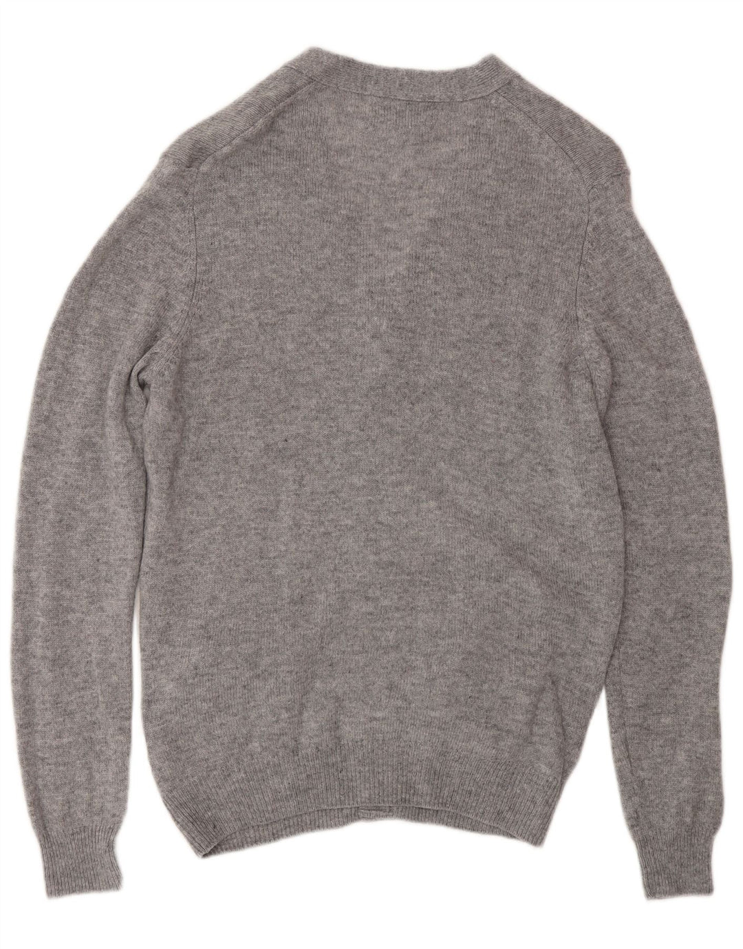 Marks & Spencer Męski sweter rozpinany, mały, szary, nakrapiana wełna jagnięca