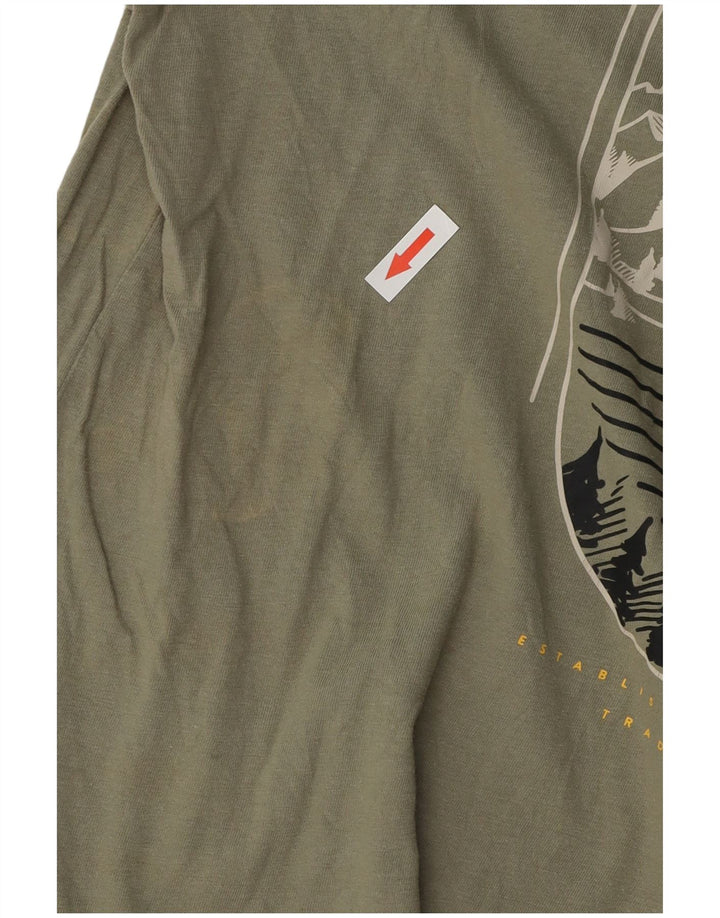 Męski T-shirt z grafiką Hurley, bawełniany, średni zielony
