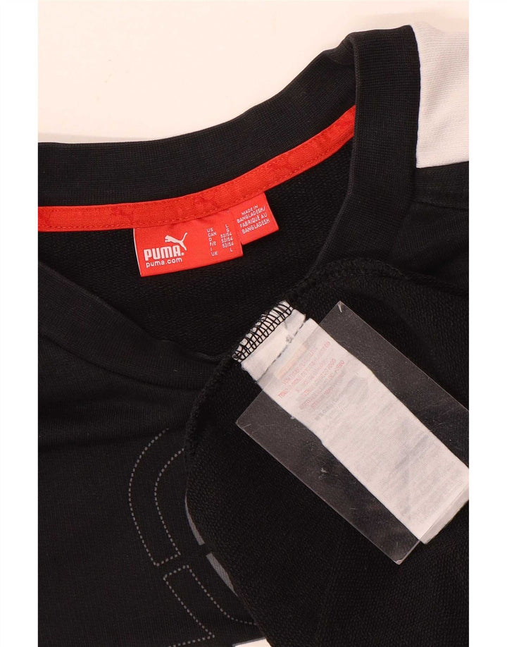 Męska bluza Puma z grafiką, duża, czarna, bawełniana z blokami kolorów