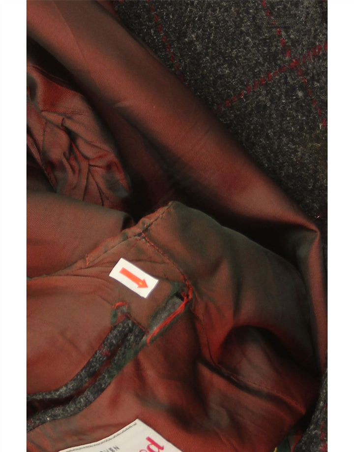 Męska marynarka Scirocco Harris Tweed zapinana na 2 guziki UK 40 w dużą szarą kratkę