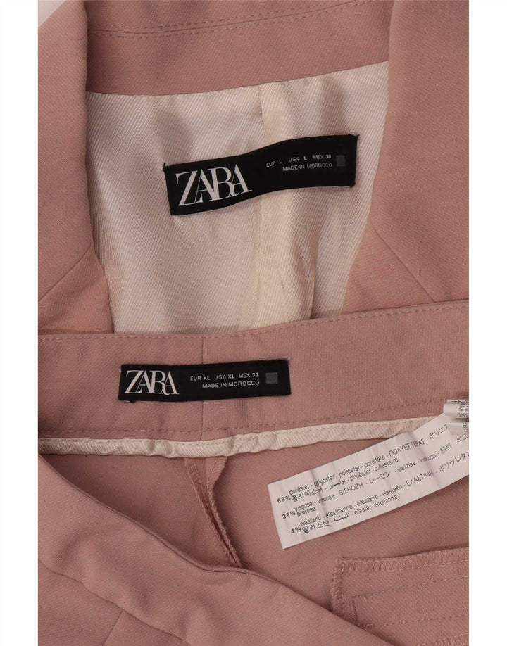Zara damski garnitur dwuczęściowy zapinany na 2 guziki UK 16 duży W32 L31 różowy poliester
