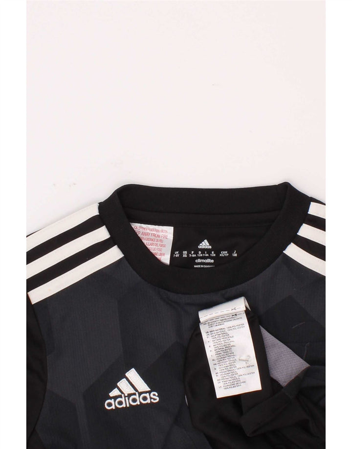 Adidas Chłopięca koszulka Climalite Top 7-8 lat Czarny geometryczny poliester