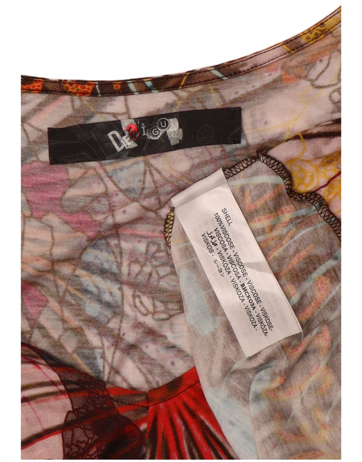 Damska bluzka Desigual Top UK 18 XL Wielobarwna patchworkowa wiskoza