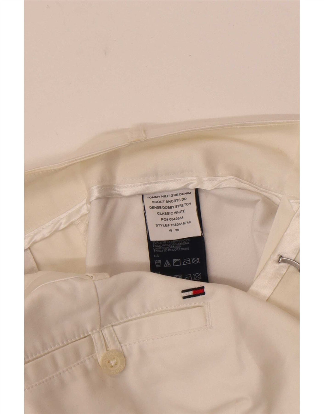 Damskie spodenki Chino Tommy Hilfiger W30 Średniobiała bawełna