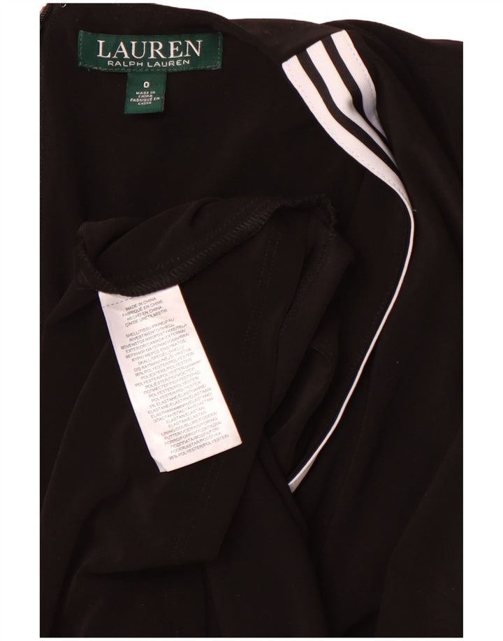 RALPH LAUREN Damska sukienka kopertowa z rękawami 3/4 US 0 XS, poliester w czarne paski