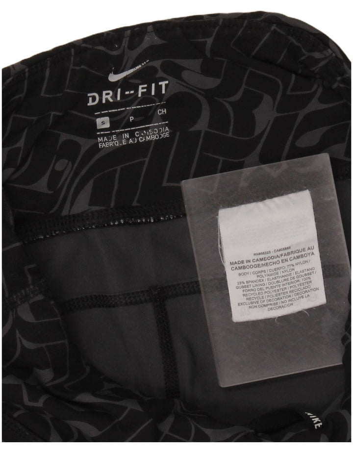 Damskie legginsy NIKE Dri Fit UK 8, mały, czarny, geometryczny nylon
