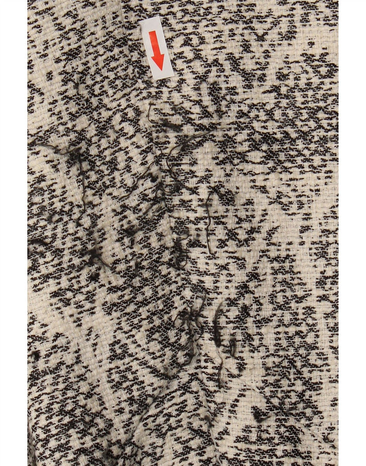 Desigual damski płaszcz w abstrakcyjny wzór EU 44 XL, biała bawełna