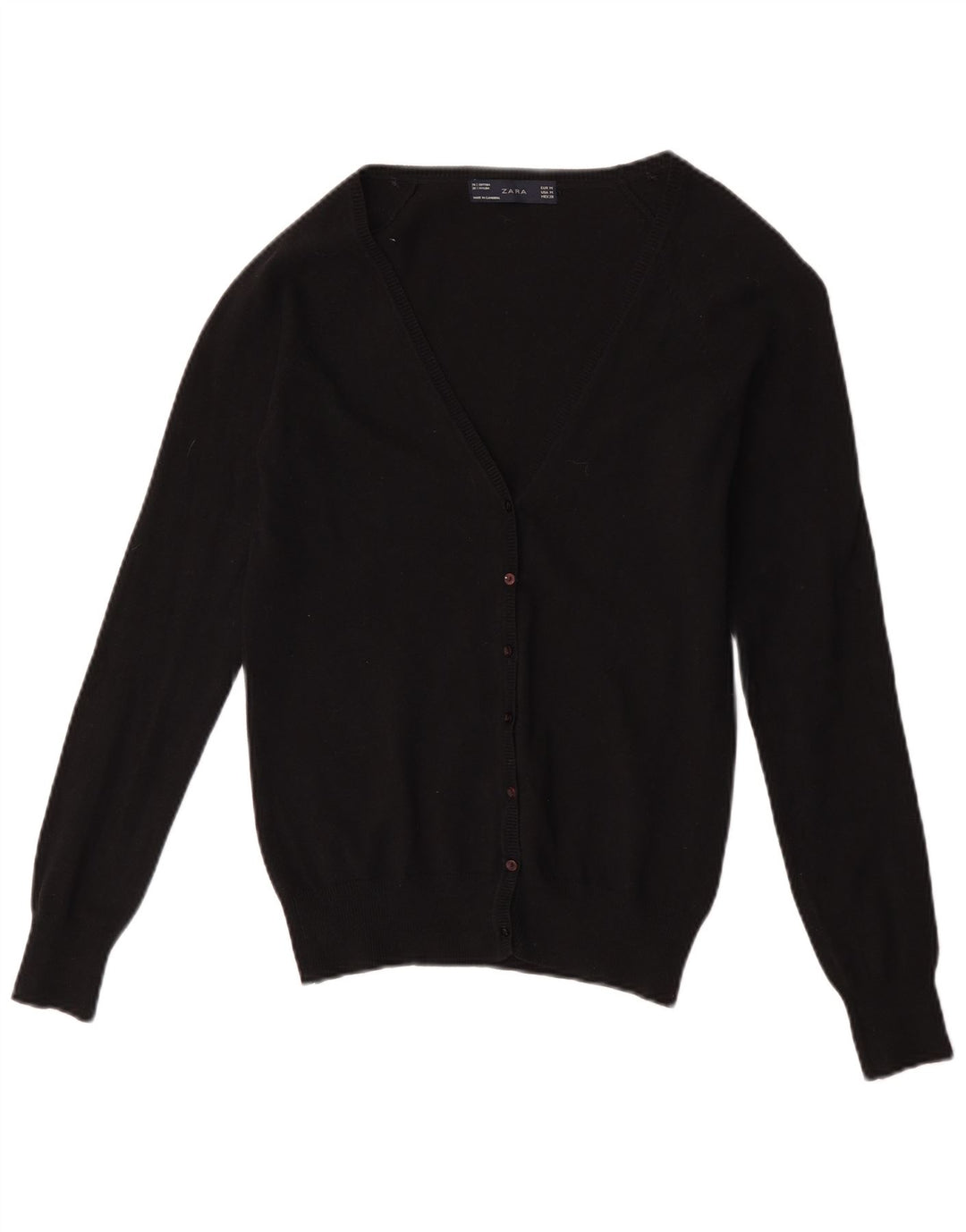 Sweter damski Zara UK 12, średni czarny, bawełniany
