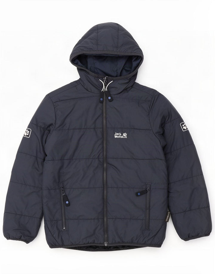 Jack Wolfskin Chłopięca ocieplana kurtka z kapturem 9-10 lat granatowa