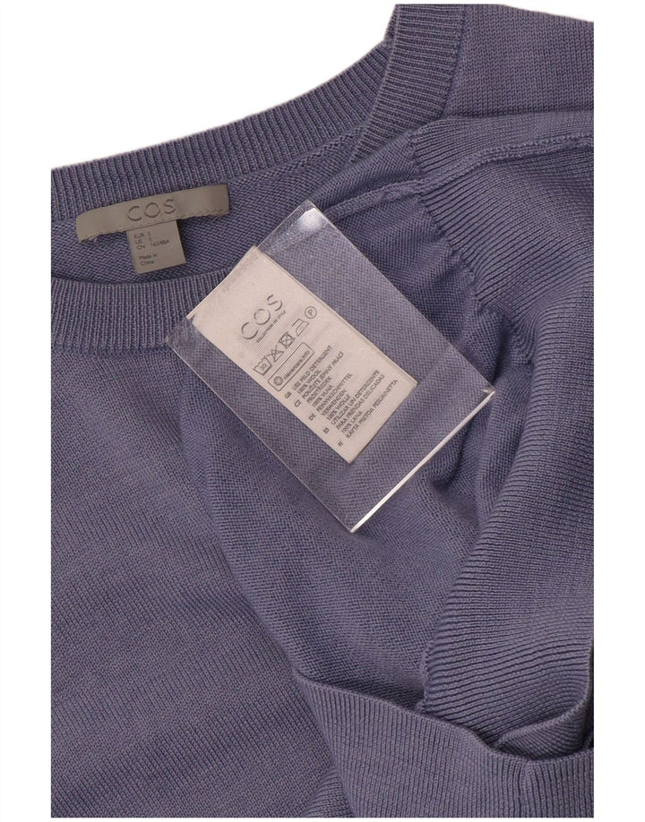 Cos Damski sweter oversize z dekoltem w łódkę UK 10 Small Blue Wełna