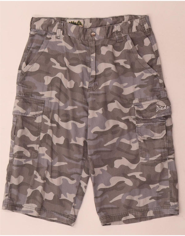 Męskie spodenki cargo Diadora W34, duże, szare, bawełniane w kamuflażu