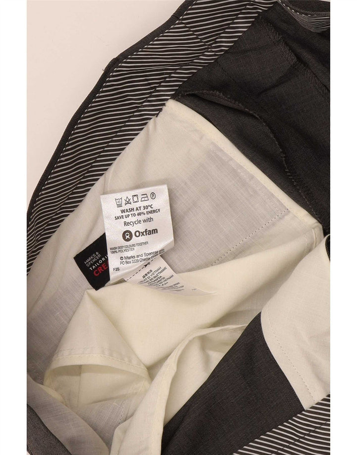 Marks & Spencer Męskie proste spodnie garniturowe W38 L31 Szary poliester