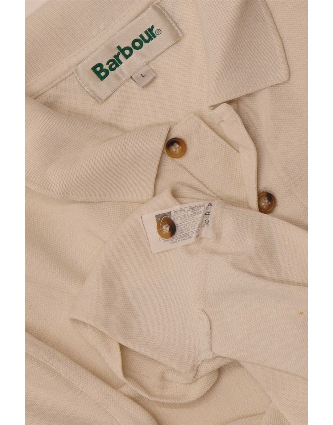 Męska koszulka polo Barbour, duża, bawełniana w kolorze złamanej bieli