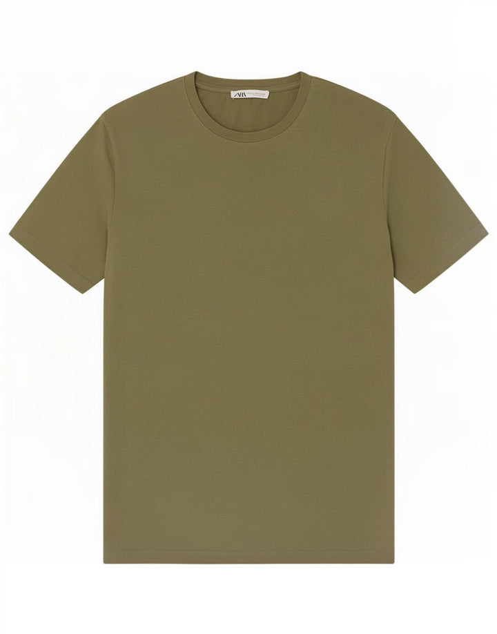 T-shirt męski Zara, średni khaki