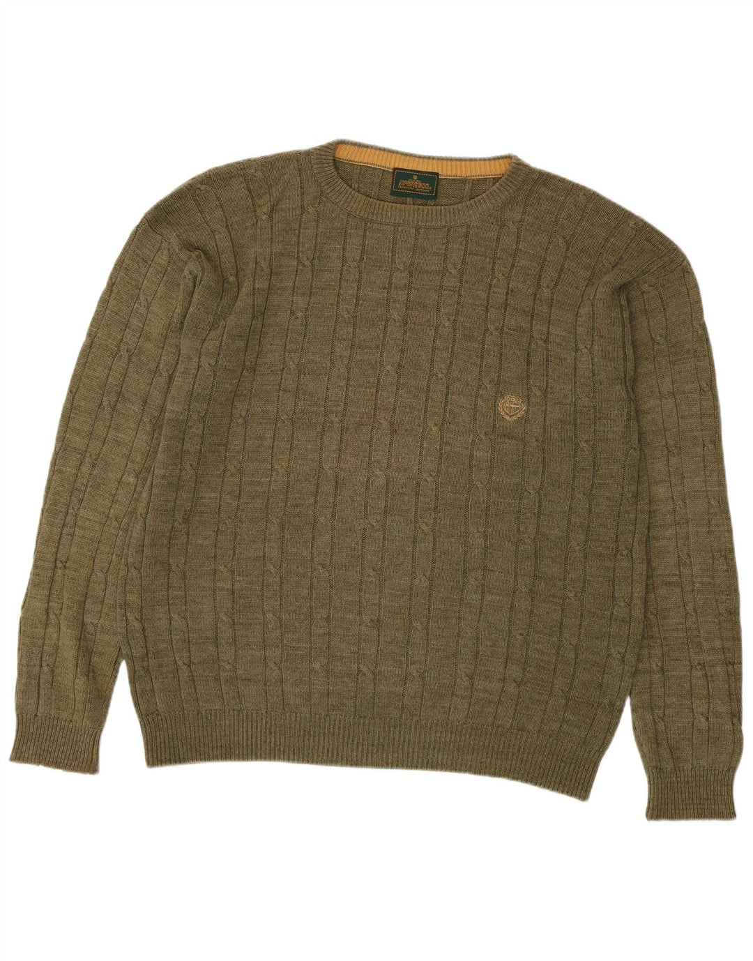 Męski sweter z okrągłym dekoltem MC Gregor, średni khaki