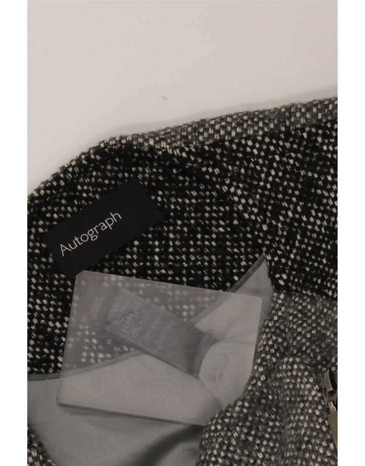 Marks & Spencer Damska marynarka z autografem UK 16, duża, szara, nakrapiana