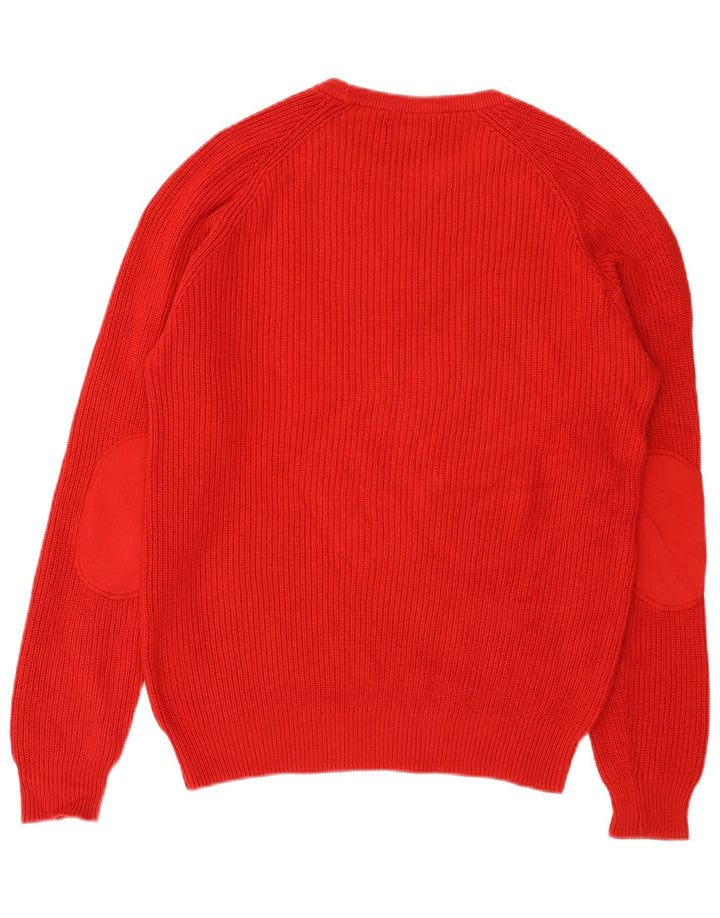 Zara Męski sweter z dekoltem w łódkę, duży, czerwony, bawełniany