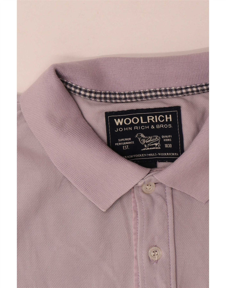 Męska koszulka polo Woolrich, średnia fioletowa bawełna