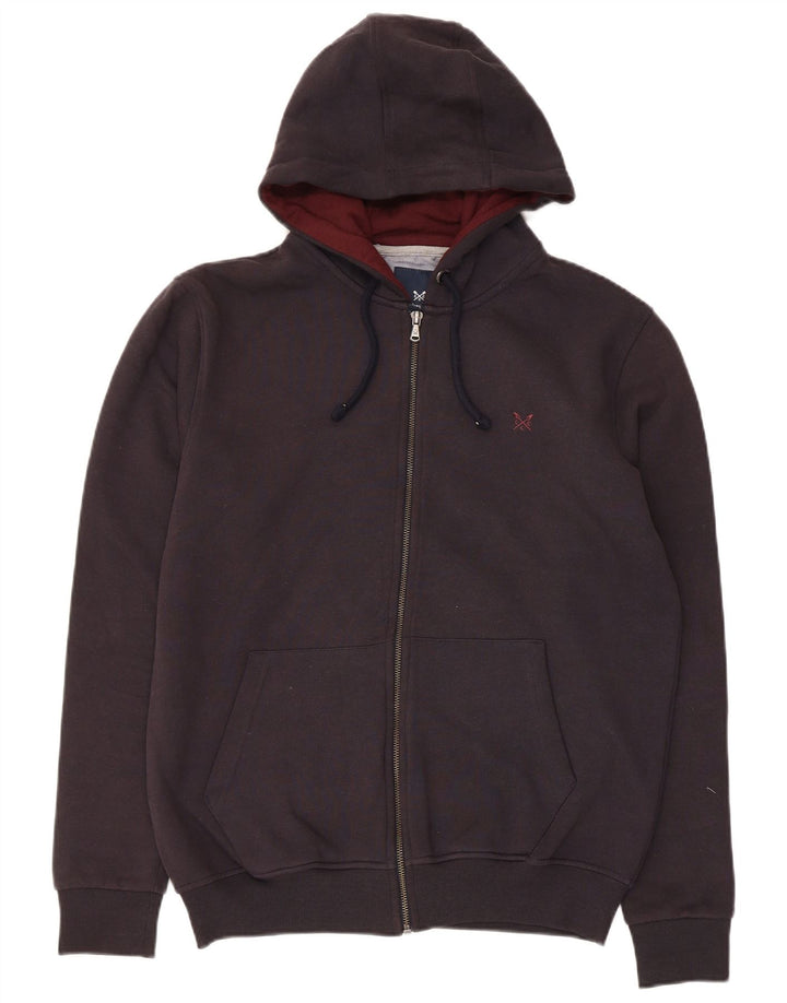 Crew Clothing Męski sweter z kapturem i zamkiem błyskawicznym, mały granatowy poliester