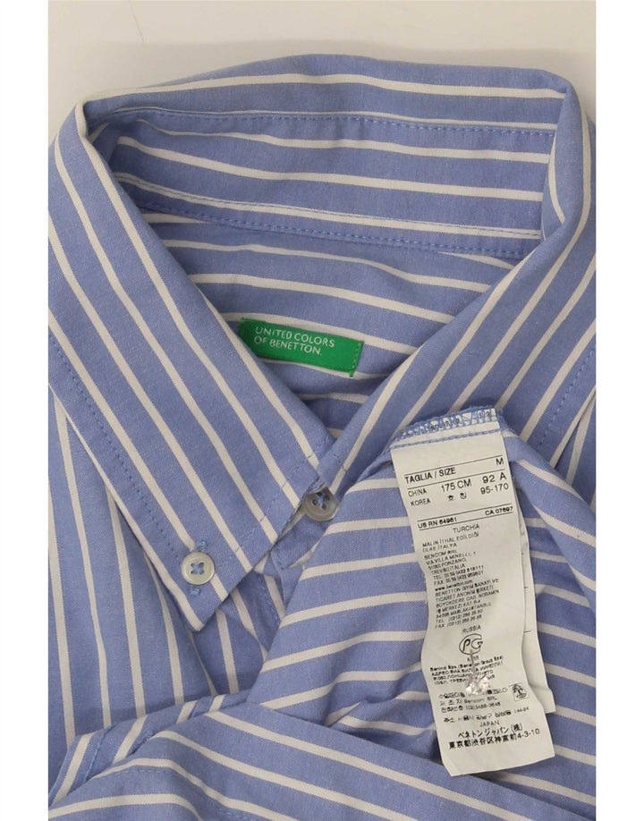 Koszula męska Benetton, bawełniana w średnie niebieskie prążki