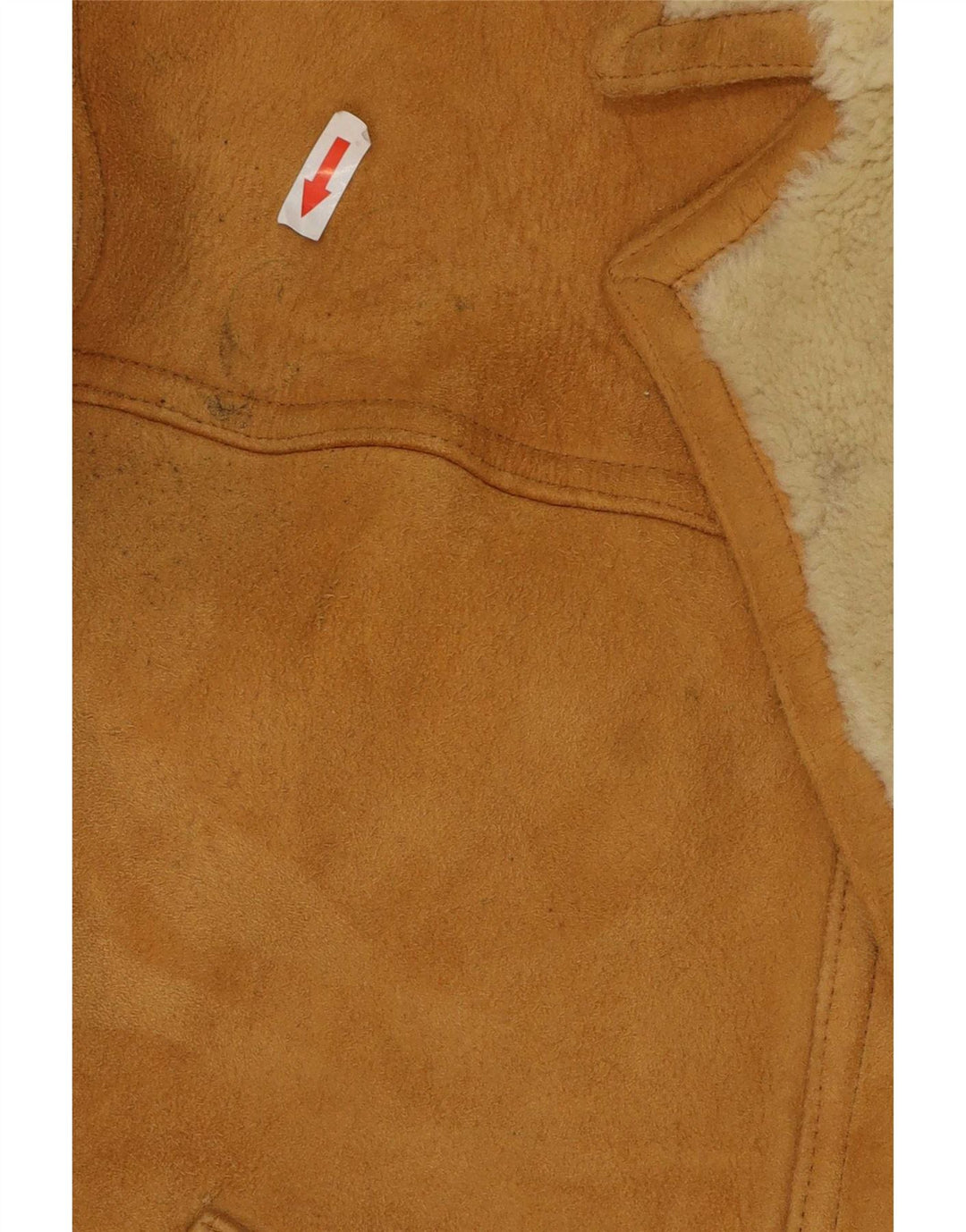 Vintage męska kurtka shearling IT 54 2XL brązowa skóra