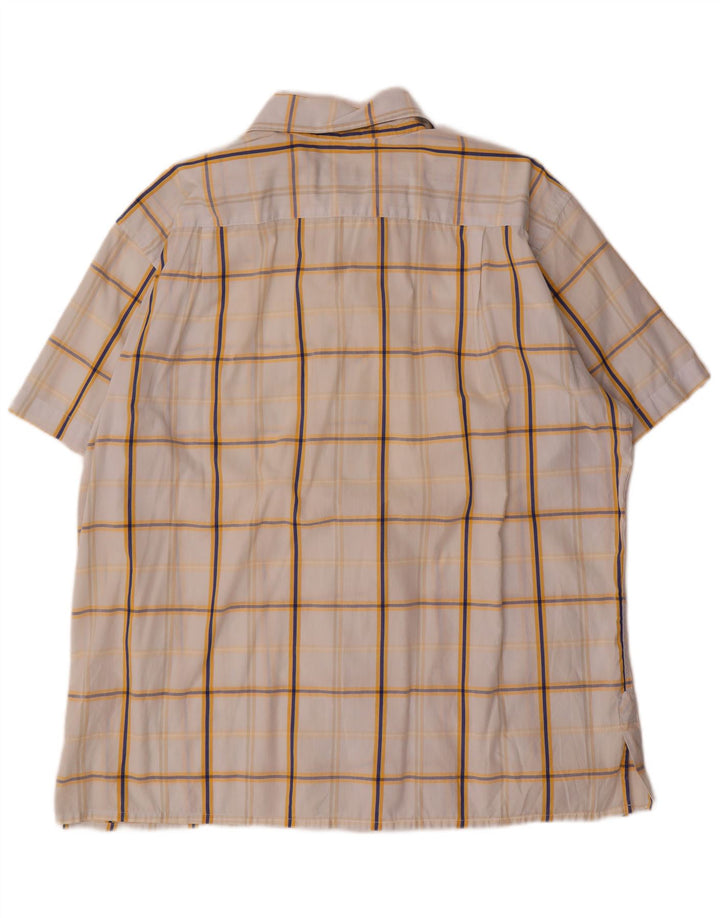 Koszula męska z krótkim rękawem Lacoste, rozmiar 46, 2XL, bawełniana, biała krata