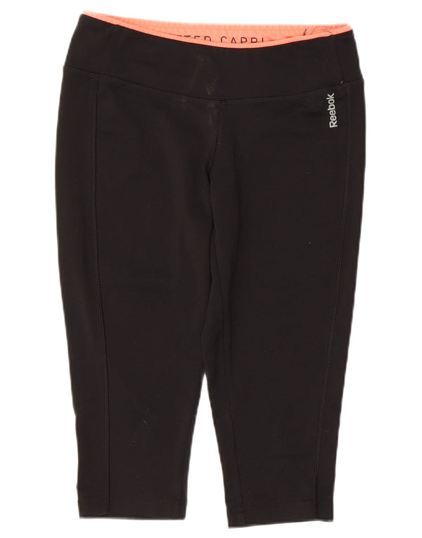 Damskie dopasowane legginsy Reebok Capri UK 14, średni czarny poliester