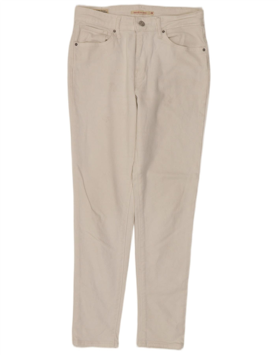 Damskie jeansy LEVI'S 721 z wysokim stanem W28 L27 Biała bawełna