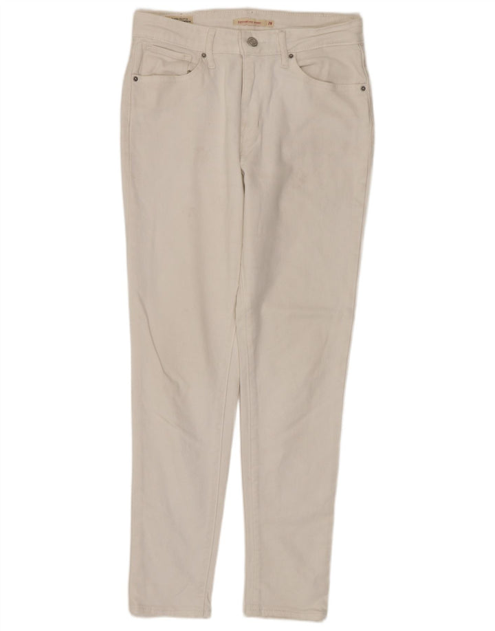 Damskie jeansy LEVI'S 721 z wysokim stanem W28 L27 Biała bawełna